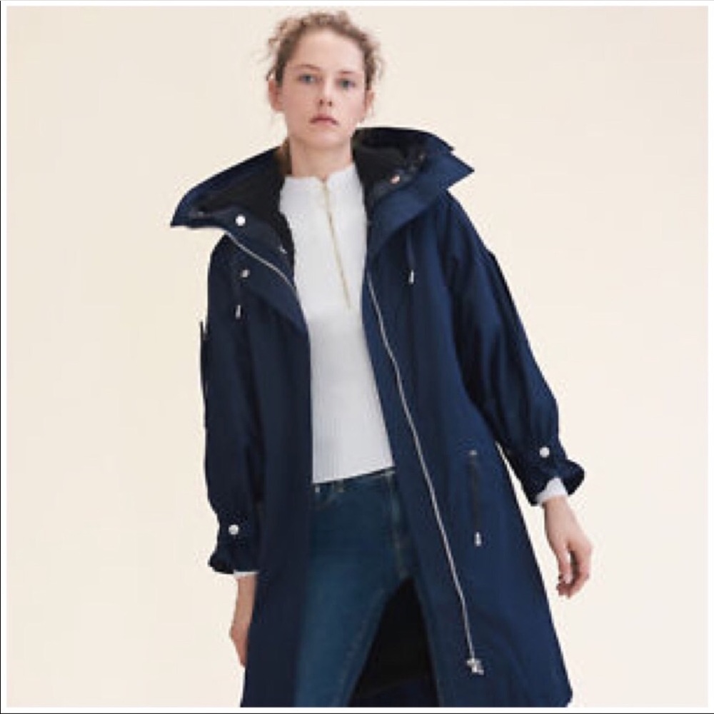 Maje Gabinia faux fur hooded parka coat NWOT